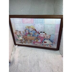 Cottagecore Unisex Dimensions Teddy Bear Cross Stitch 14x18 Multi-Color
